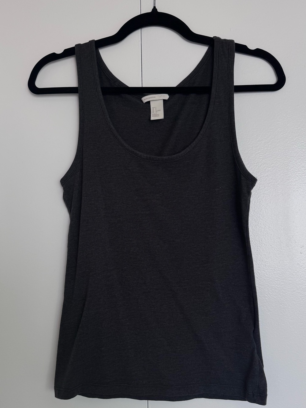 Classic Women's Cotton Dark Gray Tank Top - Sleeveless Scoop Neck